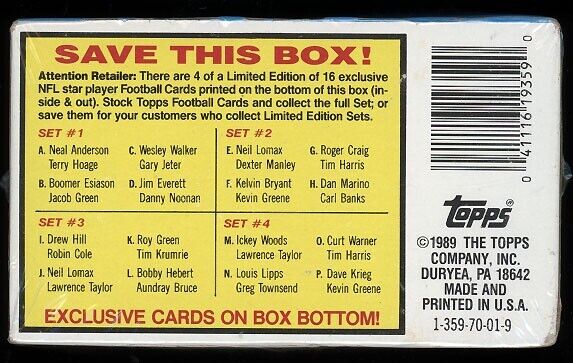 1989 Topps Football Hobby Box *Sanders Aikman Rookie**