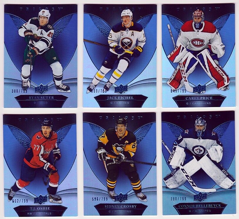 2018-19 UD Trilogy #26 Jack Eichel Suter Blue Parallel 609/799