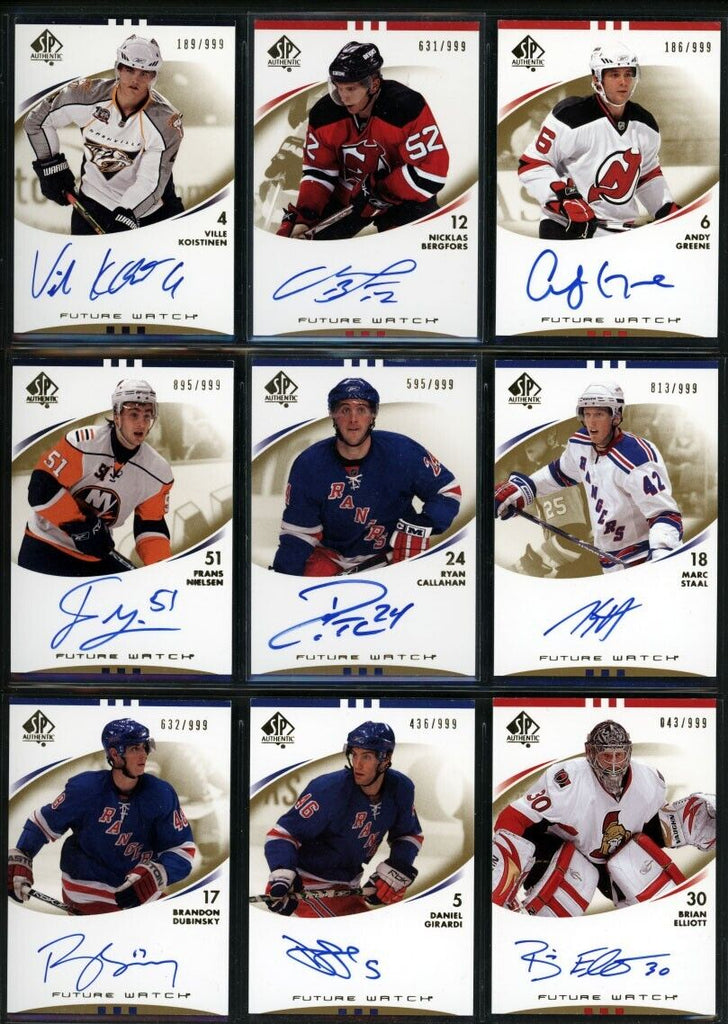 2007-08 SP Authentic Hockey Complete Set 1-250 Kane Toews Price Future Watch ++