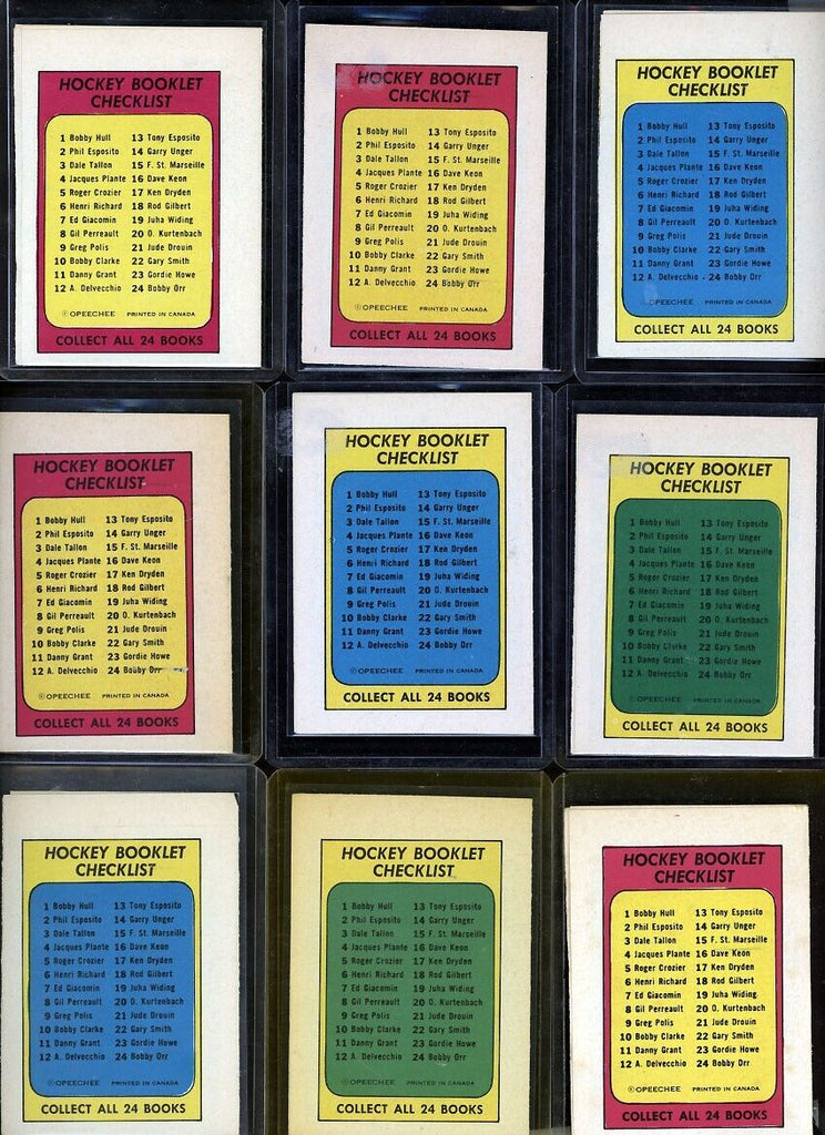 1971-1972 O-Pee-Chee OPC Player Booklet English Complete Set 1-24