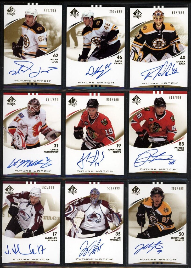 2007-08 SP Authentic Hockey Complete Set 1-250 Kane Toews Price Future Watch ++